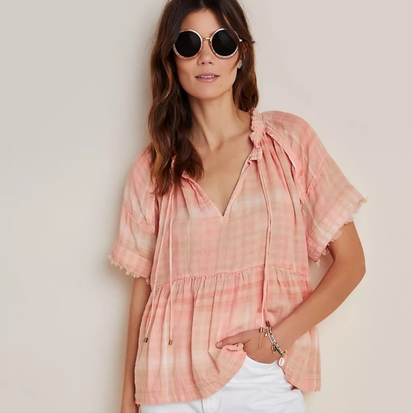 Anthropologie Pilcro And The Letterpress The Bette Babydoll Blouse Size M - Picture 1 of 13